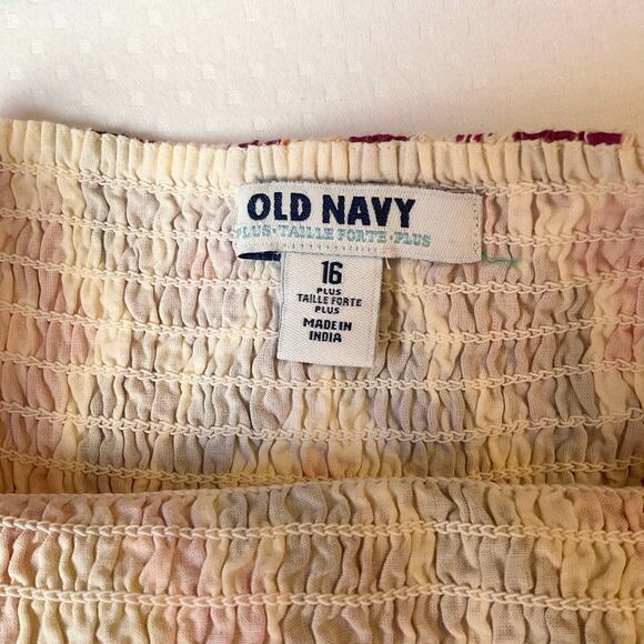 Old Navy Women Tube Maxi Dress size 16 Dress Floral Pink & Purple Cotton Summer - Picture 7 of 9